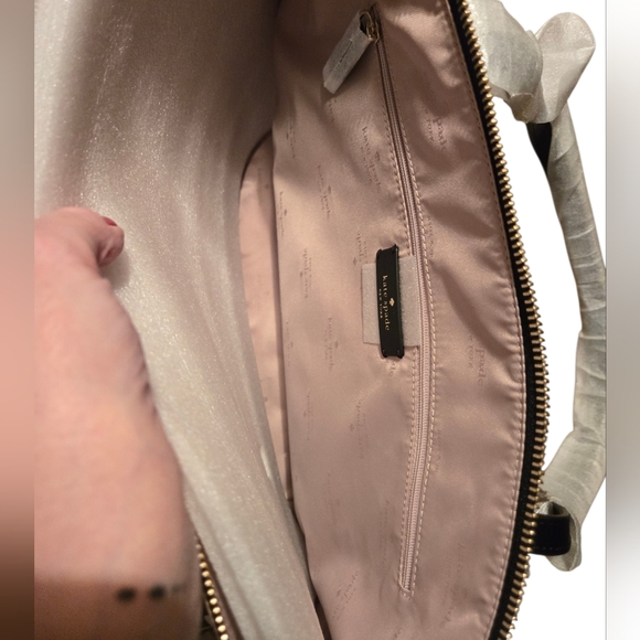 Kate Spade Kitt Colorblock Warm Beige Large Nylon Tote With Dustbag NWT - Picture 9 of 12